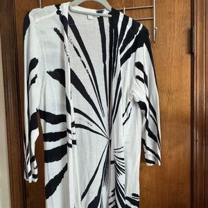 Sweater Jacket, navy and white, long, dressy, long sleeve